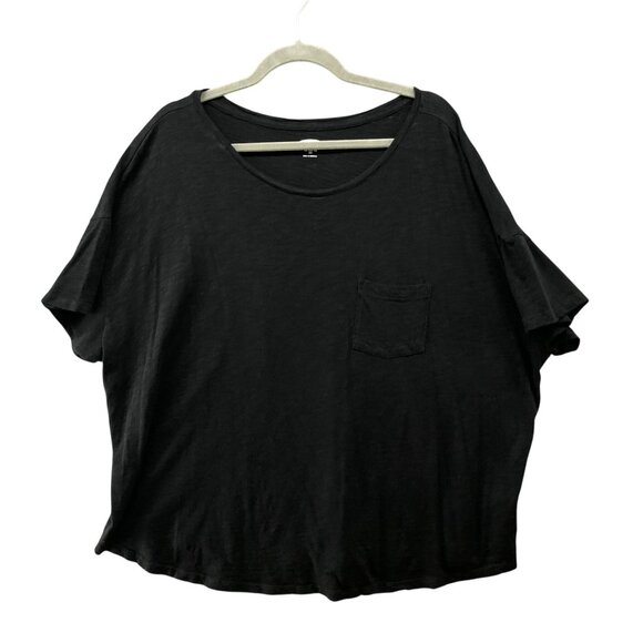Old Navy Easy Tee Womens XXL Black Short Sleeve Crewneck Jersey Stretch - Picture 1 of 8